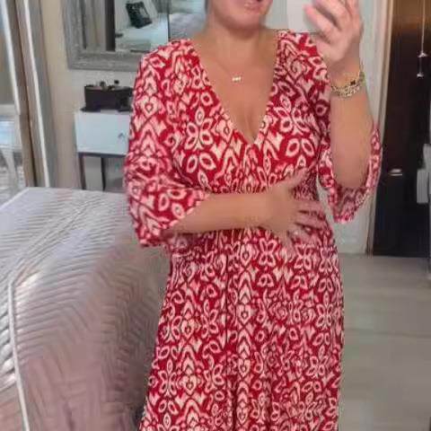 Large size super fairy collar floral dress, beach skirt,
