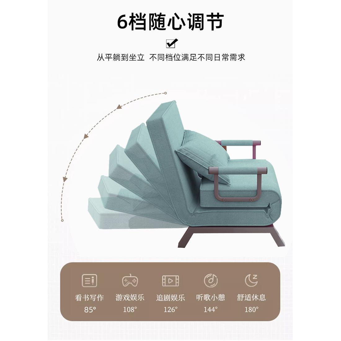 折叠沙发床单人床折叠床两用办公午休床沙发床阳台多功能床临新品