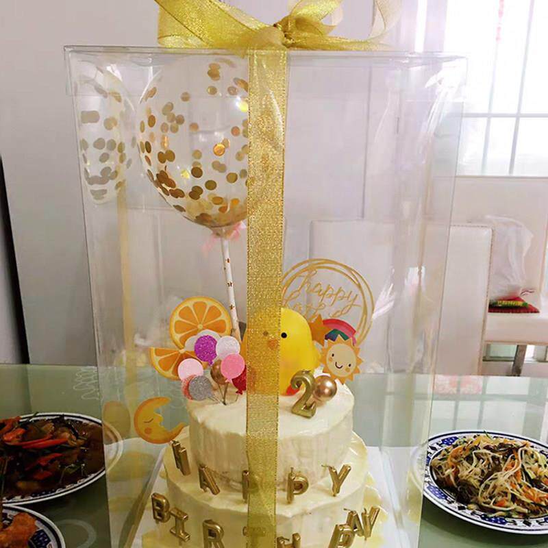 14寸16寸大蛋糕透明盒子 生日蛋糕盒加高蛋糕盒子包装寿桃蛋糕盒