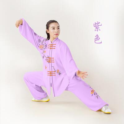 新款鸿然太极服新款垂感春夏弹力功麻男演服武术练演出气表功女套