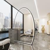 新款 网区红理发店镜子美发店落地镜台发廊专带用发柜SJ561子烫染