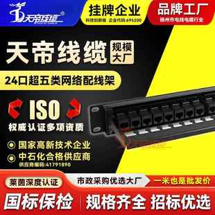 直销天帝24口超五类网络配线架理线架箱1U直通机柜网线
