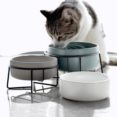 bowl ceramic single - double pet dog food bowl cat 喂食碗
