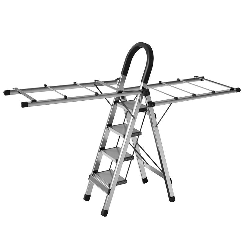 梯子晾衣架两用室内家用可折叠伸缩多功能铝合金人字梯不锈钢楼梯