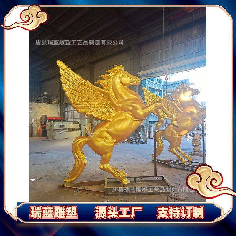 户外大型铸铜马雕塑铜奔马小区入口铜雕阿波罗战车景观雕塑厂家