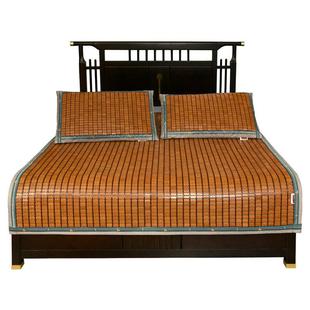 龙竹席艾草CL 0221碳化麻将可叠1.5米1.8m双春折人床垫三件套麻席