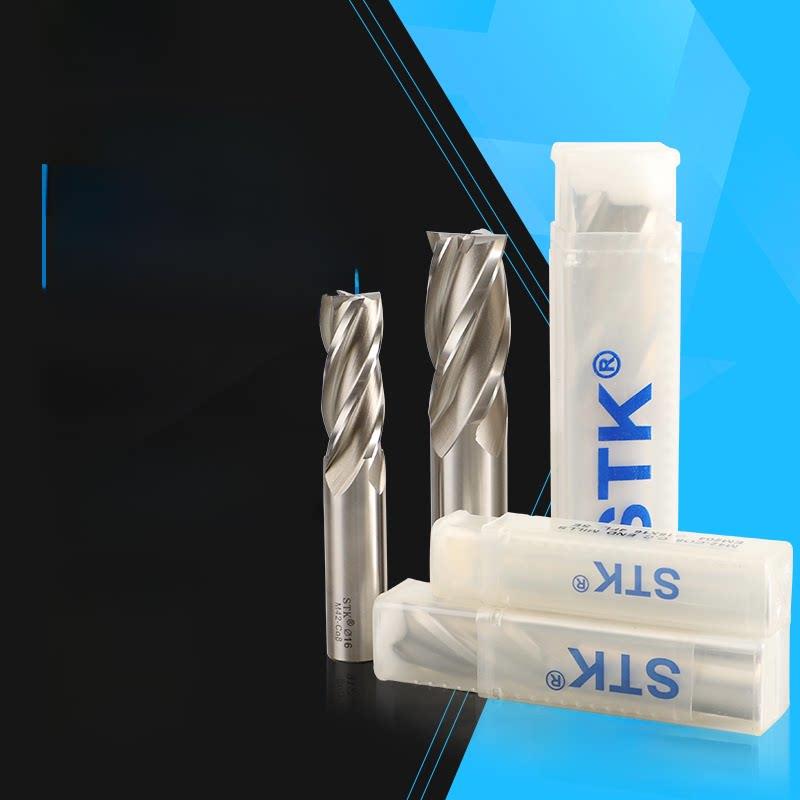 STK白钢铣刀 高钴4刃白钢立铣刀 M42高速钢全磨铣刀1.5-25.0mm