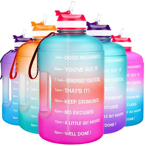 QuiFit 3.78L 2.2L 128oz Gallon Water Bottle with Straw Motiv