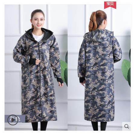 正品冬可季加绒工服外穿罩衣大人女防水饭油做长袖家用围裙洋作气