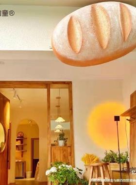 牌仿大面包模型柯咖童雕塑挂立体发光面包店真焙店烘门头壁挂装饰