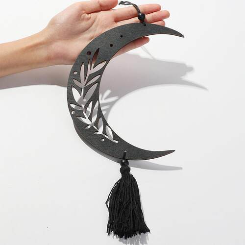 新款直销波西米亚黑色日月木质品工艺摆件 艺术创意北欧简约墙饰