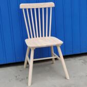 简约现代北欧全实木家用饭厅咖啡厅靠背牛角蝴蝶温莎椅餐椅白茬