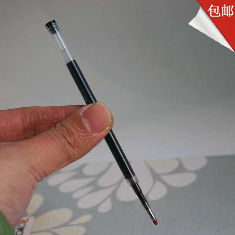 30支装11cm透明杆中性水笔芯通用宝珠笔签字笔替芯子弹头0.5mm黑