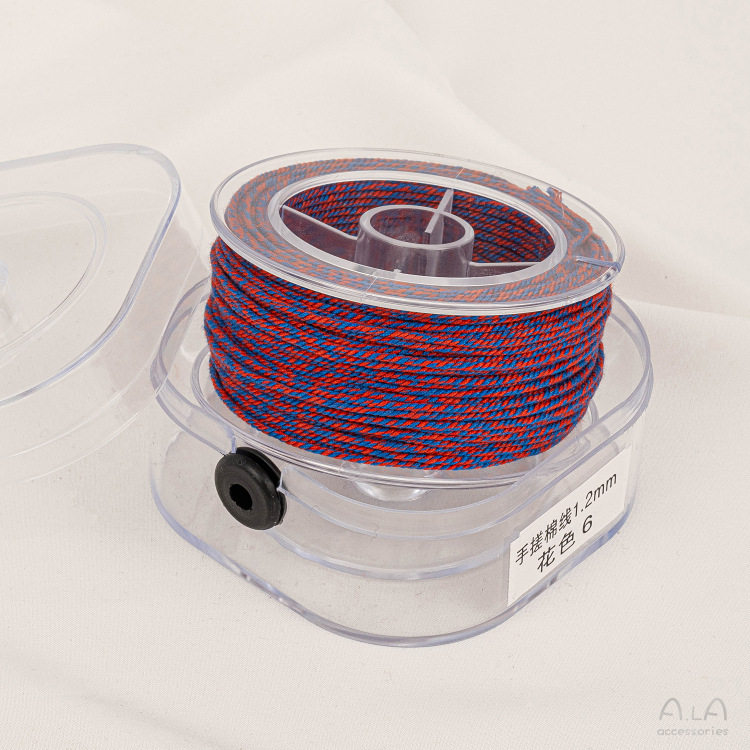 手搓棉线藏式文玩线绳五色线彩绳流苏绳子diy手工串珠编织棉线材