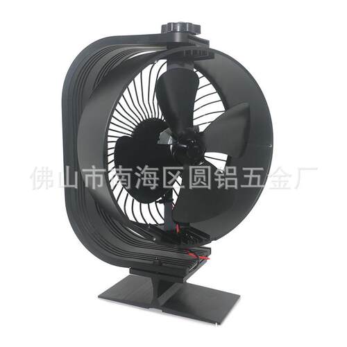 202冬季跨境爆60YL451度款手动旋风转5款热动力4叶壁炉风扇露营冰