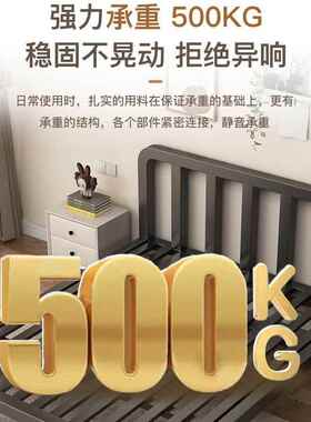 代简约IDB家用米双人铁艺床加粗加厚出租屋铁床1铁架5现床网红单