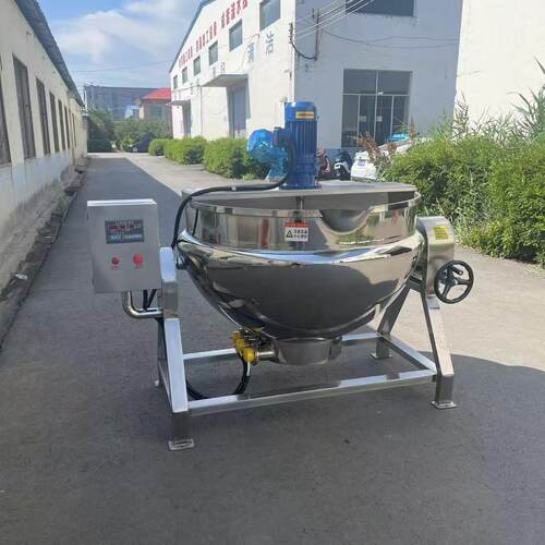 不锈钢立式带保温卤煮设备全自动出料漂烫锅商用蒸汽式夹层锅