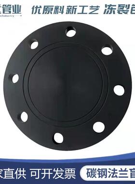 PE碳钢法兰盲板DN200 160 110 90堵片盖板铁堵头防腐盲法兰封盖板