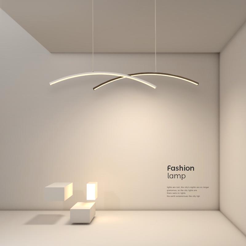 简约长条吊灯led现代餐厅灯创意设计师工作室客厅灯卧室中山灯具