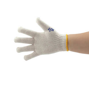 劳动保护纱手套 工地花园林艺耐磨手套 本白劳工作业防护棉线手套