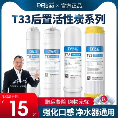10寸后置活性炭T33净水器滤芯韩式快接2分家用调节口感过滤器配件