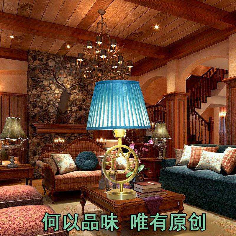 美式北欧新中式桌灯非标后现代装饰摆件工艺全铜台灯卧室书房铜灯