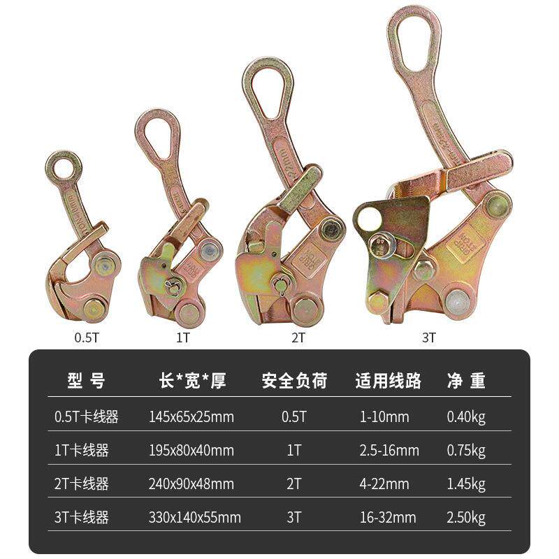 丝绳卡线器拉紧线器钢线夹钢线器多功能卡线器电237力绞卡线器