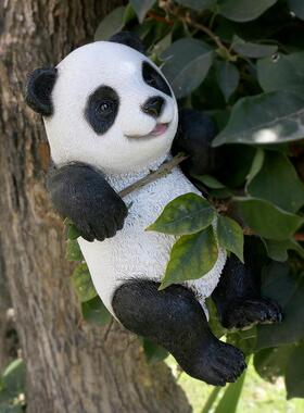 户外花园装饰品挂件仿真动物熊猫吊件荡秋千庭院阳台售楼部装饰品