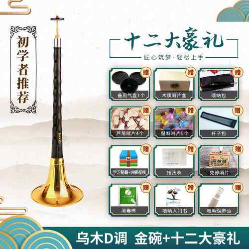 新款乌木紫檀乌唢呐乐民成器D键初学者成人套族管乐器厂家直木销