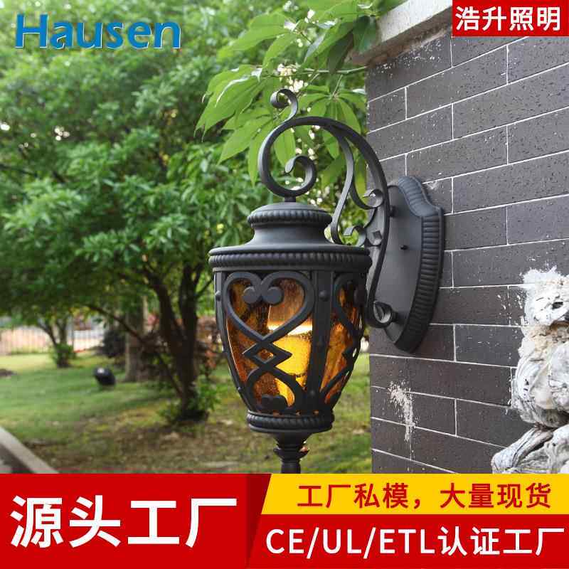 美式户外壁灯室外防水防雨壁灯工程墙灯玻璃墙灯走廊门压铸铝材灯