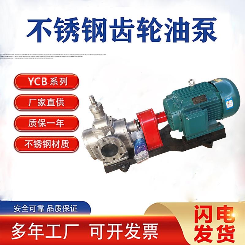 YCB20不锈钢齿轮油泵厂家低噪音齿轮泵圆弧齿轮泵油炸机配套泵