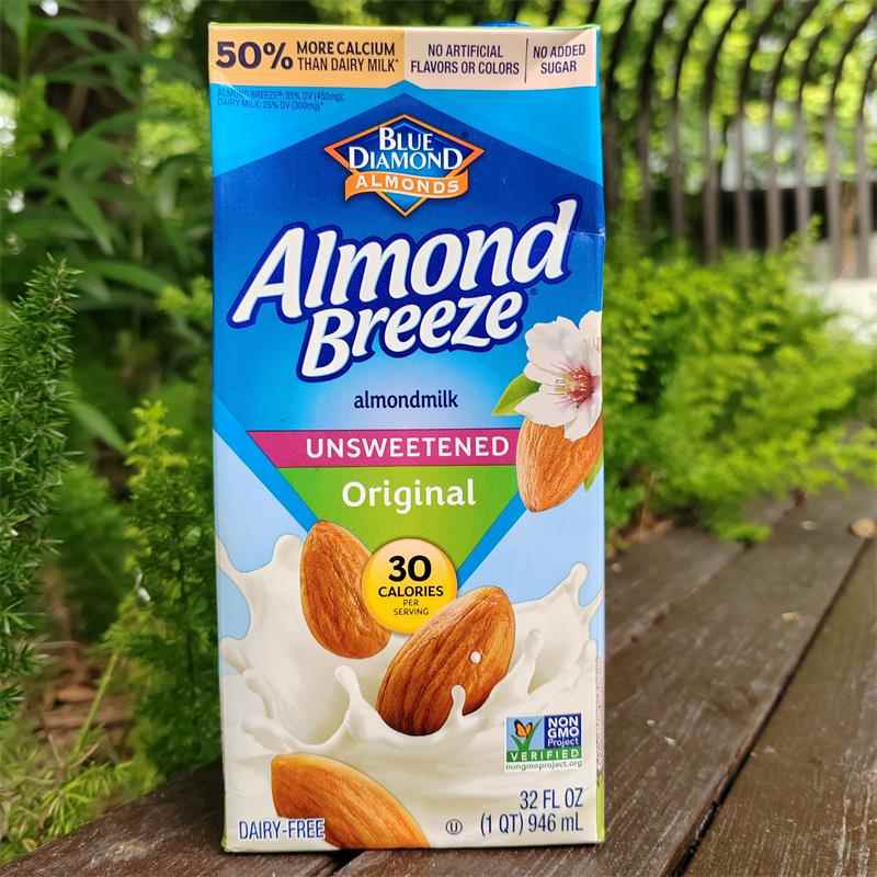 美国 蓝钻牌无糖原味扁桃杏仁奶 Blue Diamond Almond Milk 946ml