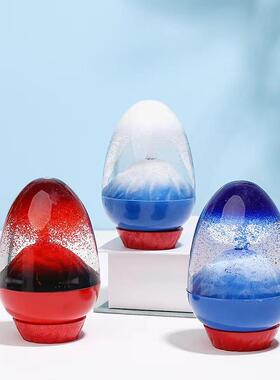 创意沙漏摆件网红火山喷发油滴网红计时器水液体爆发雪山富士山