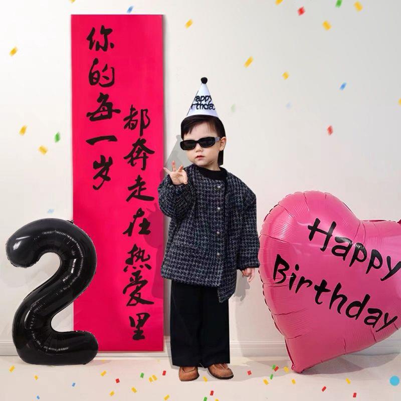 生日装饰场景布置男孩儿童女宝宝二周岁条幅挂布拍照道具大全
