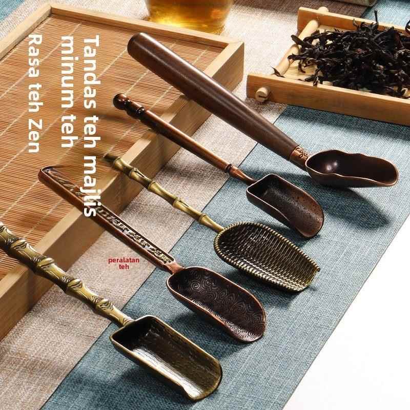 黑檀木合金茶匙茶勺茶铲量勺家用取茶器茶叶勺子功夫茶具茶则工具