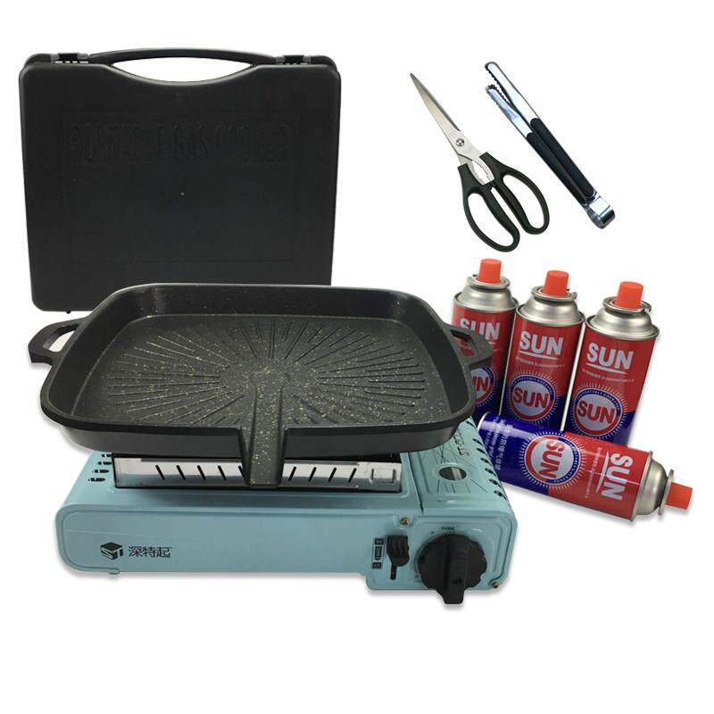 韩国烧烤盘烤肉锅烤肉盘卡式炉韩式烤盘家用户外便携式不粘锅包邮