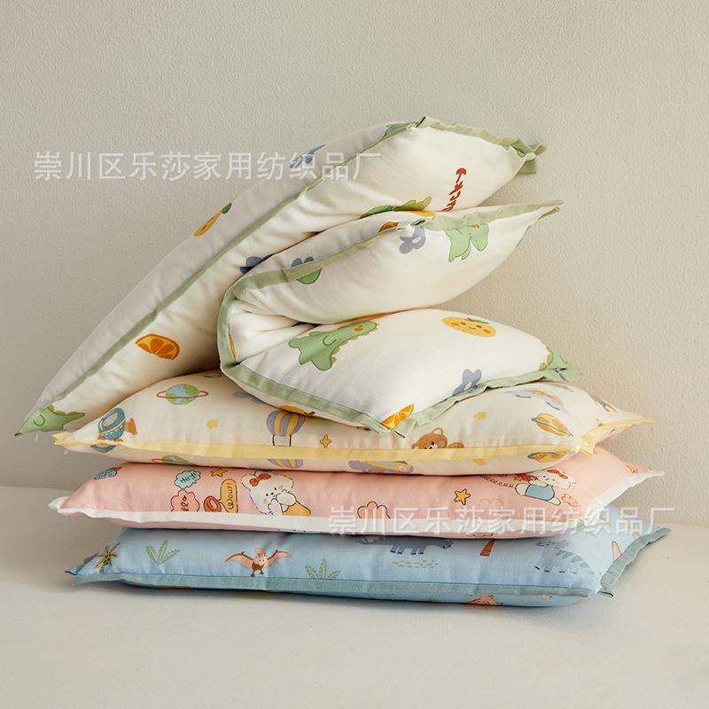 新款直销天然棉花儿童枕头宝宝棉花枕婴幼儿枕3-6岁纯棉幼儿园低