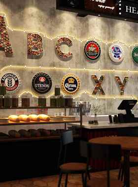 LED017复饰古大幅装饰画ELED017LD灯发光装个性饮店组合墙饰墙壁