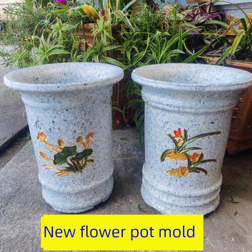 水泥花盆模具自制大号特大圆形兰花塑钢欧式盆景塑料模型底部灌浆