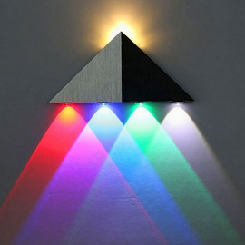 led三角形创意壁灯铝材，5w走廊过道灯酒吧，ktv卧室客厅背景墙装饰灯