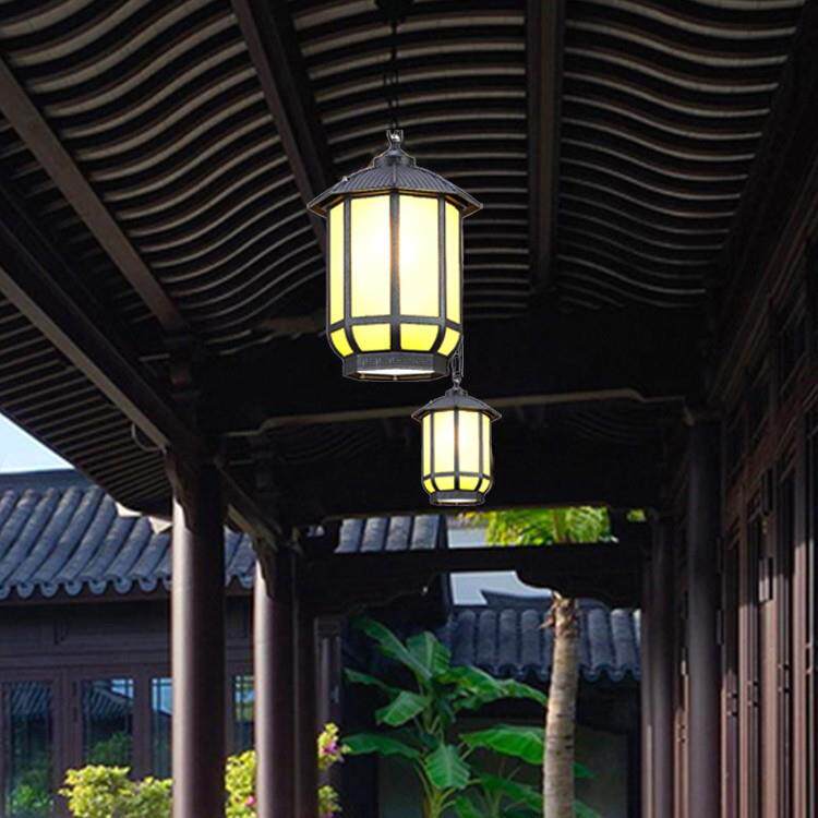 新中式户外吊灯走廊屋檐仿古灯笼过道宫灯凉亭庭院防水复古吸顶灯