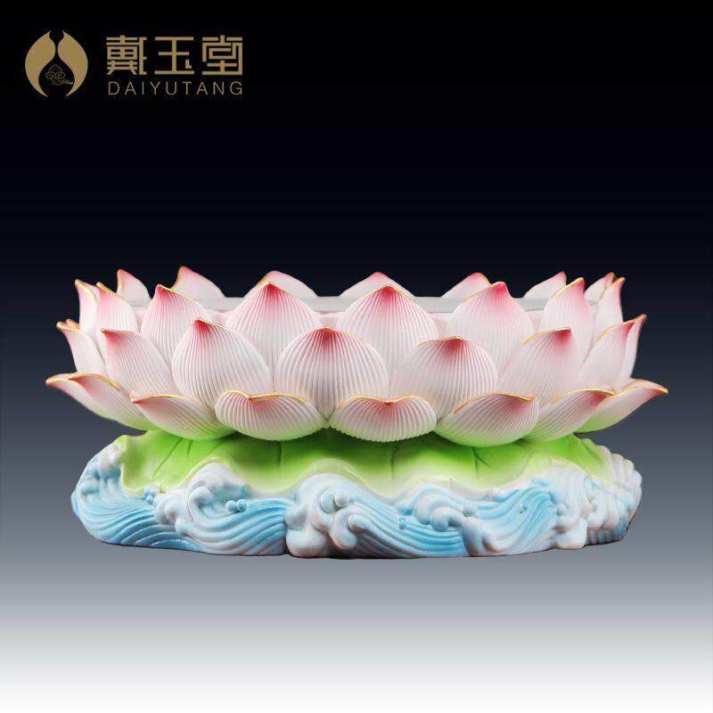 陶瓷莲花座佛像底座观音菩萨供奉供佛圆形摆件垫高神像托架