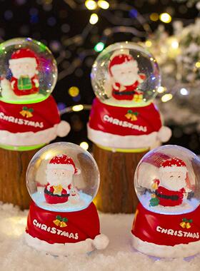 新款直销迷你45号65号圣诞帽老人带灯水晶球平安夜儿童礼物学生跨