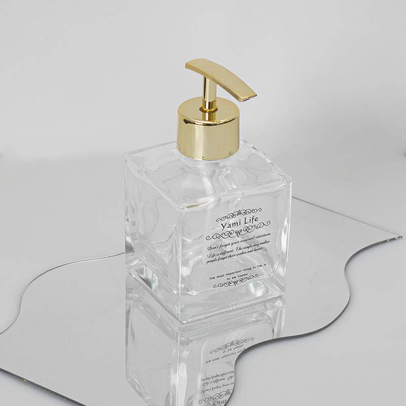 北欧风轻奢玻璃乳液按压瓶洗手液瓶子沐浴露洗发水分装瓶家用酒店