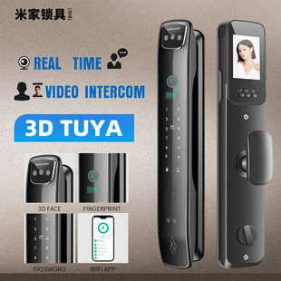 锁门锁智能防盗门 家用电子锁外贸厂家人脸识别指纹锁涂鸦可视密码