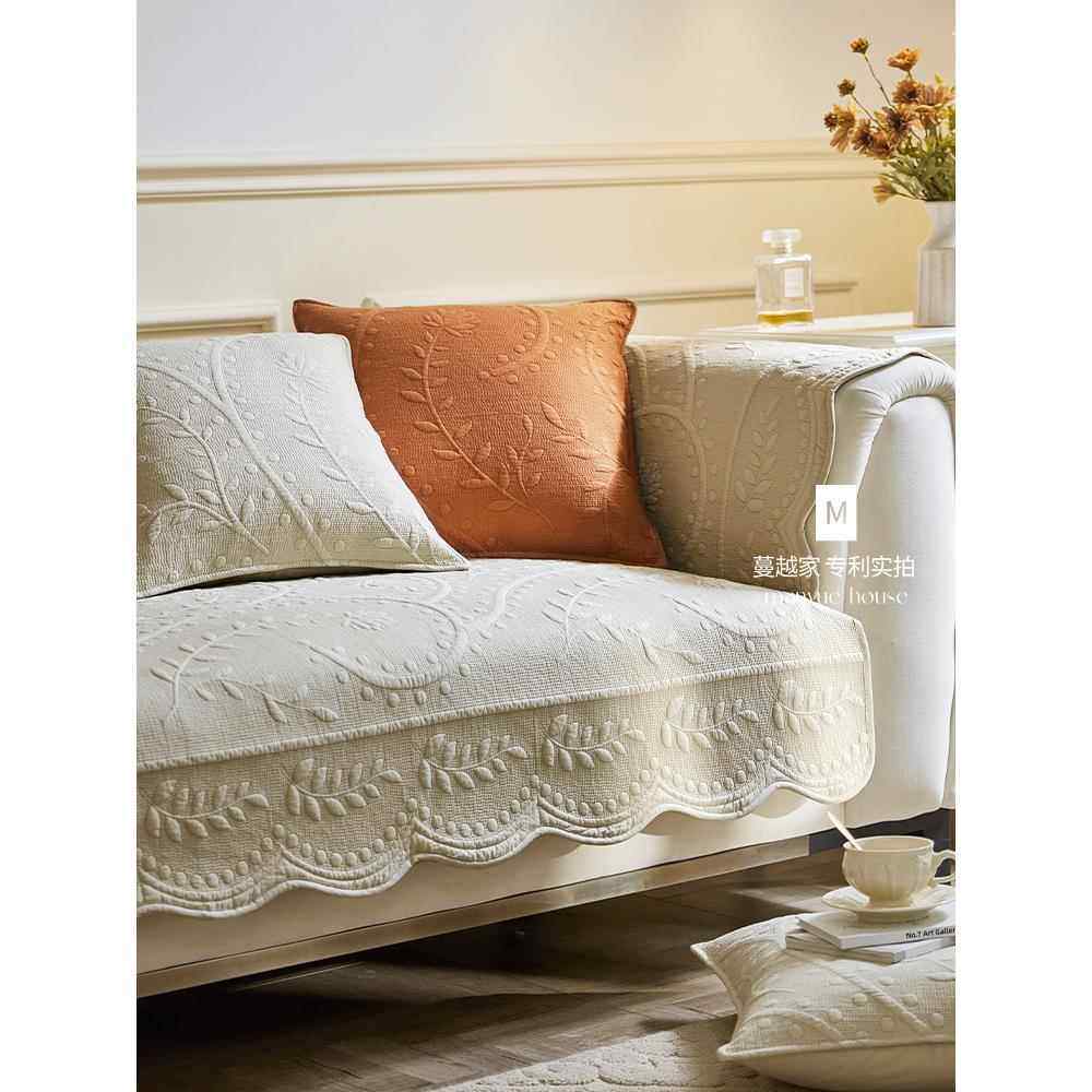 好看的沙发垫四季通用2026新款南枝与叶 法式复古座垫靠背巾四季,居家布艺,沙发垫,淘宝优惠券,粉丝福利购,淘宝优惠卷