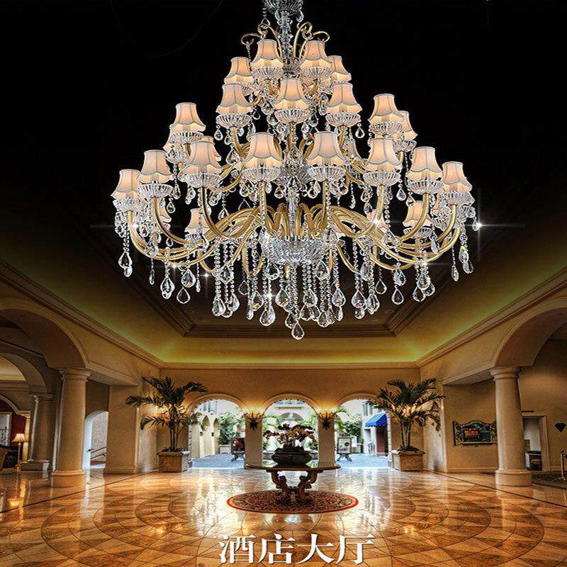 欧式客厅水晶吊灯后现代简约餐厅卧室灯奢华大气别墅复式楼梯吊灯