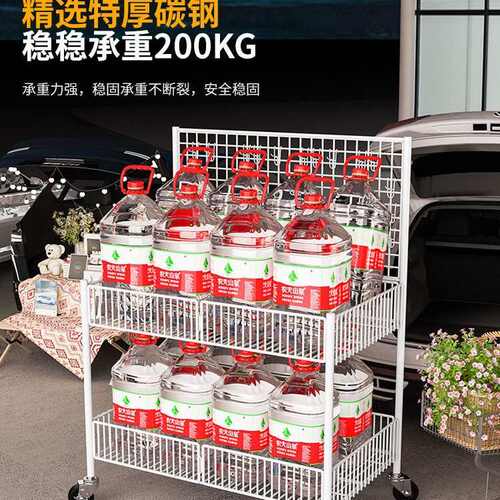摆摊收纳小推车夜市地摊零食货架多层置物架折叠促销展示架