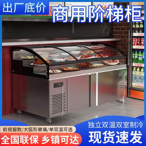 明档三阶梯饭厅凉菜熟食卤菜烧烤商用冷藏柜展示柜冰柜冷冻柜冰台