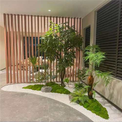 仿真香椿树造景室内大型景观南天竹落地假绿植北欧植物室内外软装